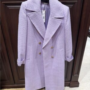 Alice + Olivia Lilac Double-Breasted Pea Coat